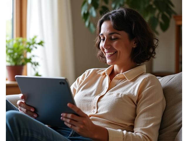 A wellness coach guiding a client through a digital tablet, symbolizing personalized coaching support.