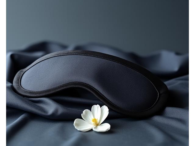 Premium silk sleep mask on a smooth, dark surface