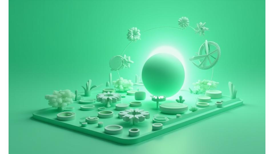 A visual representation of data points flowing into an adaptive algorithm, with a smartphone displaying a personalized wellness plan as the outcome.
